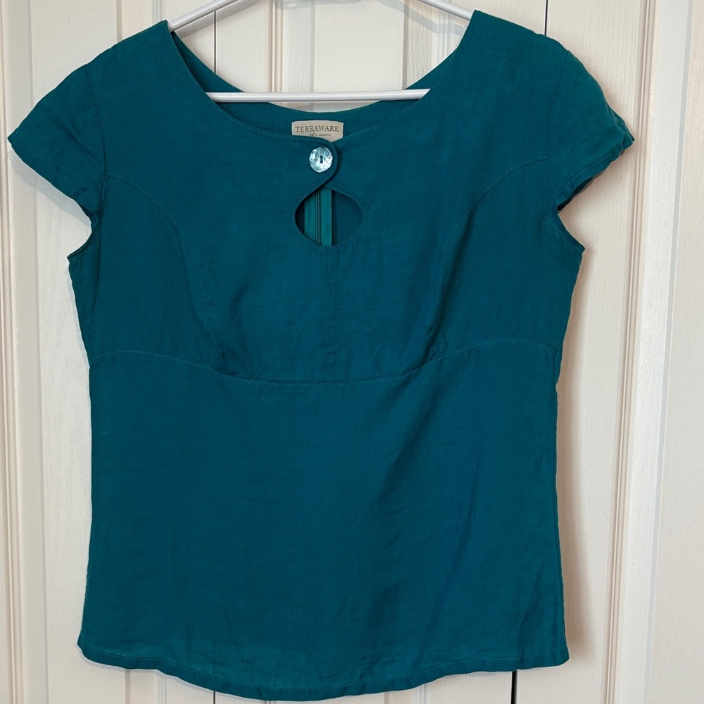 Linen blend top.
